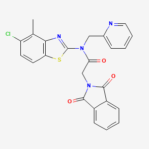 molecular formula C24H17ClN4O3S B2796748 N-(5-chloro-4-methyl-1,3-benzothiazol-2-yl)-2-(1,3-dioxo-2,3-dihydro-1H-isoindol-2-yl)-N-[(pyridin-2-yl)methyl]acetamide CAS No. 922871-24-7