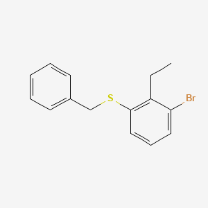 molecular formula C15H15BrS B2796770 1-benzylsulfanyl-3-bromo-2-ethylbenzene CAS No. 1182728-08-0
