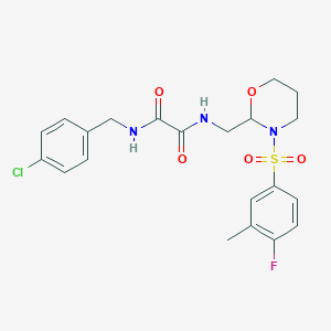 N1-(4-chlorobenzyl)-N2-((3-((4-fluoro-3-methylphenyl)sulfonyl)-1,3-oxazinan-2-yl)methyl)oxalamide