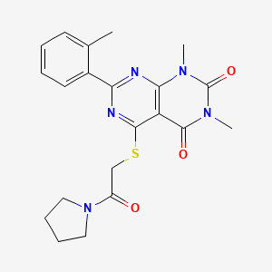 1,3-dimethyl-5-((2-oxo-2-(pyrrolidin-1-yl)ethyl)thio)-7-(o-tolyl)pyrimido[4,5-d]pyrimidine-2,4(1H,3H)-dione