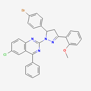 2-(5-(4-bromophenyl)-3-(2-methoxyphenyl)-4,5-dihydro-1H-pyrazol-1-yl)-6-chloro-4-phenylquinazoline