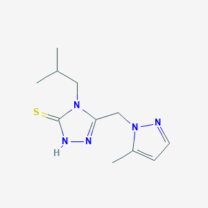 4-Isobutyl-5-((5-methyl-1H-pyrazol-1-yl)methyl)-4H-1,2,4-triazole-3-thiol