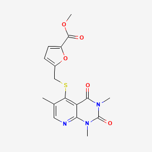 Methyl 5-(((1,3,6-trimethyl-2,4-dioxo-1,2,3,4-tetrahydropyrido[2,3-d]pyrimidin-5-yl)thio)methyl)furan-2-carboxylate