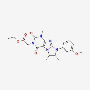 ethyl 2-(8-(3-methoxyphenyl)-1,6,7-trimethyl-2,4-dioxo-1H-imidazo[2,1-f]purin-3(2H,4H,8H)-yl)acetate