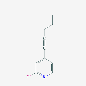 molecular formula C10H10FN B2796890 2-Fluoro-4-pent-1-ynylpyridine CAS No. 681262-23-7