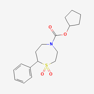 molecular formula C17H23NO4S B2796900 cyclopentyl 1,1-dioxo-7-phenyl-1lambda6,4-thiazepane-4-carboxylate CAS No. 2309216-03-1