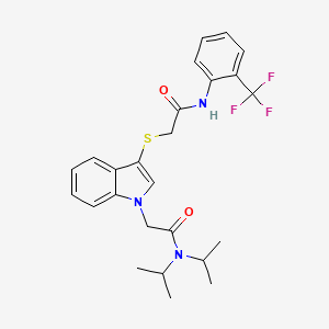 2-({1-[2-(diisopropylamino)-2-oxoethyl]-1H-indol-3-yl}thio)-N-[2-(trifluoromethyl)phenyl]acetamide