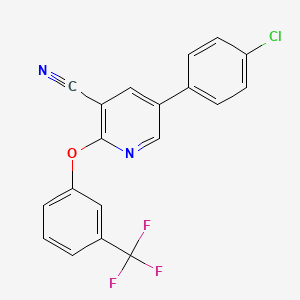 5-(4-Chlorophenyl)-2-[3-(trifluoromethyl)phenoxy]pyridine-3-carbonitrile