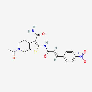 (E)-6-acetyl-2-(3-(4-nitrophenyl)acrylamido)-4,5,6,7-tetrahydrothieno[2,3-c]pyridine-3-carboxamide