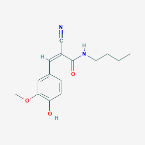 (2Z)-N-butyl-2-cyano-3-(4-hydroxy-3-methoxyphenyl)prop-2-enamide