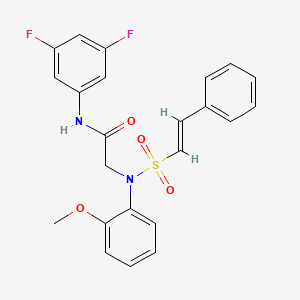 N-(3,5-difluorophenyl)-2-(2-methoxy-N-[(E)-2-phenylethenyl]sulfonylanilino)acetamide