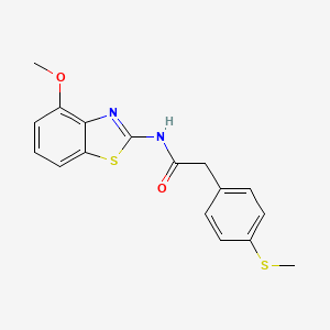 molecular formula C17H16N2O2S2 B2796928 N-(4-methoxybenzo[d]thiazol-2-yl)-2-(4-(methylthio)phenyl)acetamide CAS No. 941971-23-9