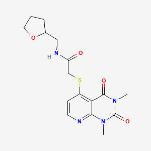 2-((1,3-dimethyl-2,4-dioxo-1,2,3,4-tetrahydropyrido[2,3-d]pyrimidin-5-yl)thio)-N-((tetrahydrofuran-2-yl)methyl)acetamide
