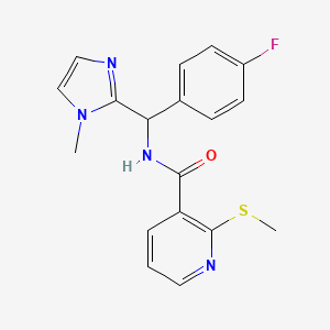 N-[(4-fluorophenyl)(1-methyl-1H-imidazol-2-yl)methyl]-2-(methylsulfanyl)pyridine-3-carboxamide