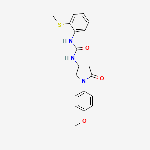 molecular formula C20H23N3O3S B2796940 1-(1-(4-Ethoxyphenyl)-5-oxopyrrolidin-3-yl)-3-(2-(methylthio)phenyl)urea CAS No. 894016-73-0