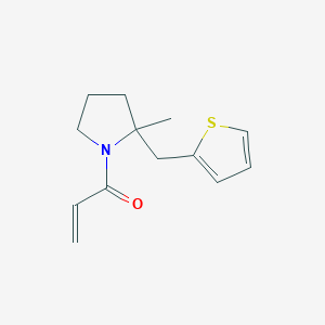 molecular formula C13H17NOS B2796986 1-[2-Methyl-2-(thiophen-2-ylmethyl)pyrrolidin-1-yl]prop-2-en-1-one CAS No. 2224336-67-6