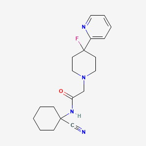 molecular formula C19H25FN4O B2796998 N-(1-Cyanocyclohexyl)-2-(4-fluoro-4-pyridin-2-ylpiperidin-1-yl)acetamide CAS No. 2108453-23-0