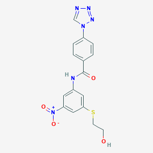 molecular formula C16H14N6O4S B279702 N-{3-[(2-hydroxyethyl)sulfanyl]-5-nitrophenyl}-4-(1H-tetraazol-1-yl)benzamide 