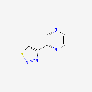 molecular formula C6H4N4S B2797064 2-(1,2,3-thiadiazol-4-yl)pyrazine CAS No. 135296-13-8