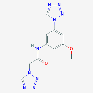 molecular formula C11H11N9O2 B279709 N-[3-METHOXY-5-(1H-1,2,3,4-TETRAAZOL-1-YL)PHENYL]-2-(1H-1,2,3,4-TETRAAZOL-1-YL)ACETAMIDE 