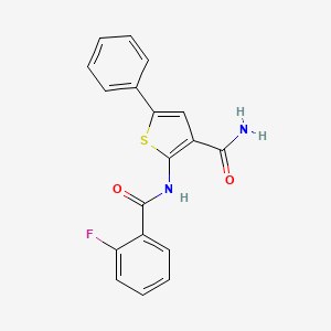2-(2-Fluorobenzamido)-5-phenylthiophene-3-carboxamide