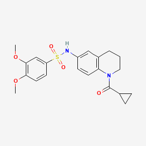 B2797119 N-[1-(cyclopropanecarbonyl)-3,4-dihydro-2H-quinolin-6-yl]-3,4-dimethoxybenzenesulfonamide CAS No. 932364-18-6