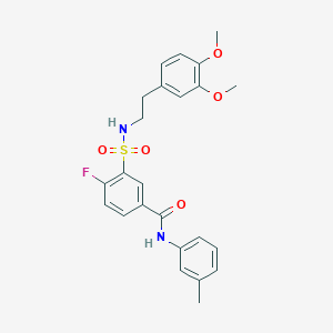 3-(N-(3,4-dimethoxyphenethyl)sulfamoyl)-4-fluoro-N-(m-tolyl)benzamide