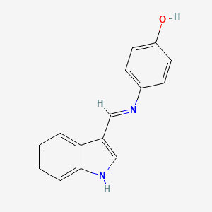 molecular formula C15H12N2O B2797140 (E)-4-(((1H-indol-3-yl)methylene)amino)phenol CAS No. 1401664-05-8