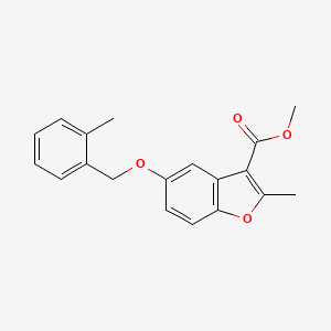 molecular formula C19H18O4 B2797149 Methyl 2-methyl-5-[(2-methylphenyl)methoxy]-1-benzofuran-3-carboxylate CAS No. 307552-47-2