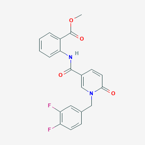 molecular formula C21H16F2N2O4 B2797174 Methyl 2-({[1-(3,4-difluorobenzyl)-6-oxo-1,6-dihydro-3-pyridinyl]carbonyl}amino)benzenecarboxylate CAS No. 242797-45-1