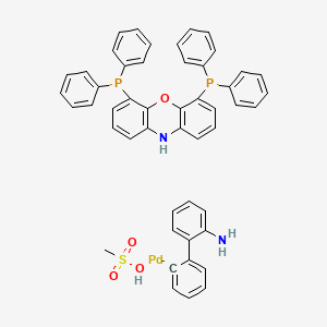 molecular formula C49H40N2O4P2PdS B2797184 (6-diphenylphosphanyl-10H-phenoxazin-4-yl)-diphenylphosphane;methanesulfonic acid;palladium;2-phenylaniline CAS No. 1602922-03-1