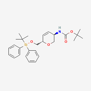 molecular formula C27H37NO4Si B2797185 tert-butylN-[(3R,6S)-6-{[(tert-butyldiphenylsilyl)oxy]methyl}-3,6-dihydro-2H-pyran-3-yl]carbamate CAS No. 1638744-61-2