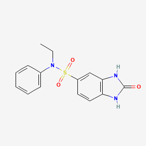 molecular formula C15H15N3O3S B2797199 N-ethyl-2-oxo-N-phenyl-2,3-dihydro-1H-benzo[d]imidazole-5-sulfonamide CAS No. 692761-85-6