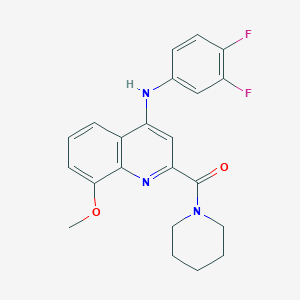 (4-((3,4-Difluorophenyl)amino)-8-methoxyquinolin-2-yl)(piperidin-1-yl)methanone