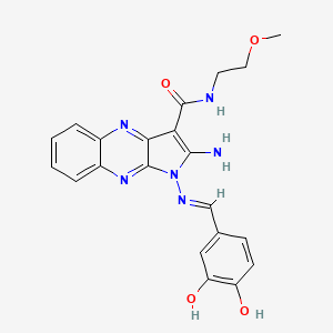 (E)-2-amino-1-((3,4-dihydroxybenzylidene)amino)-N-(2-methoxyethyl)-1H-pyrrolo[2,3-b]quinoxaline-3-carboxamide