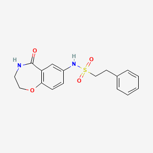 N-(5-oxo-2,3,4,5-tetrahydrobenzo[f][1,4]oxazepin-7-yl)-2-phenylethanesulfonamide