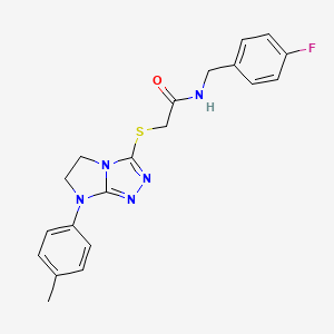N-(4-fluorobenzyl)-2-((7-(p-tolyl)-6,7-dihydro-5H-imidazo[2,1-c][1,2,4]triazol-3-yl)thio)acetamide