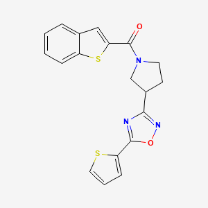 Benzo[b]thiophen-2-yl(3-(5-(thiophen-2-yl)-1,2,4-oxadiazol-3-yl)pyrrolidin-1-yl)methanone