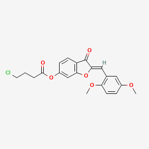 (Z)-2-(2,5-dimethoxybenzylidene)-3-oxo-2,3-dihydrobenzofuran-6-yl 4-chlorobutanoate
