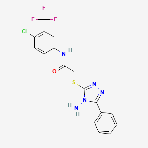 2-[(4-amino-5-phenyl-1,2,4-triazol-3-yl)sulfanyl]-N-[4-chloro-3-(trifluoromethyl)phenyl]acetamide