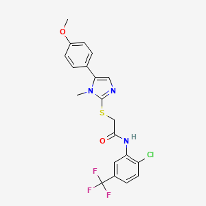 N-(2-chloro-5-(trifluoromethyl)phenyl)-2-((5-(4-methoxyphenyl)-1-methyl-1H-imidazol-2-yl)thio)acetamide