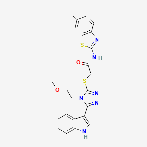 2-((5-(1H-indol-3-yl)-4-(2-methoxyethyl)-4H-1,2,4-triazol-3-yl)thio)-N-(6-methylbenzo[d]thiazol-2-yl)acetamide