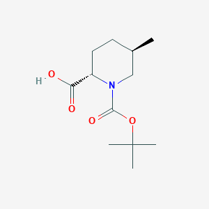 molecular formula C12H21NO4 B2797253 (2S,5R)-1-(tert-Butoxycarbonyl)-5-methylpiperidine-2-carboxylic acid CAS No. 2227778-65-4
