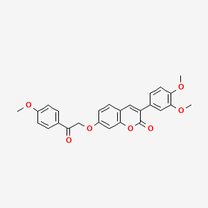 B2797268 3-(3,4-Dimethoxyphenyl)-7-[2-(4-methoxyphenyl)-2-oxoethoxy]chromen-2-one CAS No. 869079-62-9