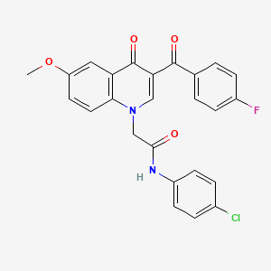 N-(4-chlorophenyl)-2-[3-(4-fluorobenzoyl)-6-methoxy-4-oxoquinolin-1-yl]acetamide