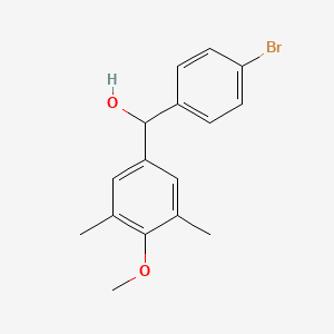 molecular formula C16H17BrO2 B2797293 4-Bromo-3',5'-dimethyl-4'-methoxybenzhydrol CAS No. 1443312-31-9