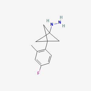 [3-(4-Fluoro-2-methylphenyl)-1-bicyclo[1.1.1]pentanyl]hydrazine