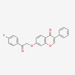 molecular formula C23H15FO4 B2797301 7-[2-(4-Fluorophenyl)-2-oxoethoxy]-3-phenylchromen-4-one CAS No. 637747-86-5