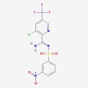 molecular formula C13H8ClF3N4O4S B2797308 3-chloro-N-(3-nitrobenzenesulfonyl)-5-(trifluoromethyl)pyridine-2-carboximidamide CAS No. 2085690-51-1
