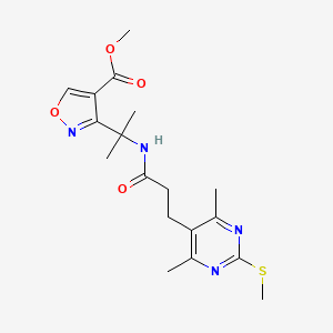 Methyl 3-(2-{3-[4,6-dimethyl-2-(methylsulfanyl)pyrimidin-5-yl]propanamido}propan-2-yl)-1,2-oxazole-4-carboxylate